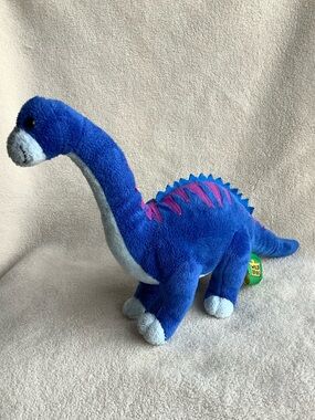 Wild Republic Blue and Purple Plush Brontosaurus Dinosaur Stuffed Animal Toy